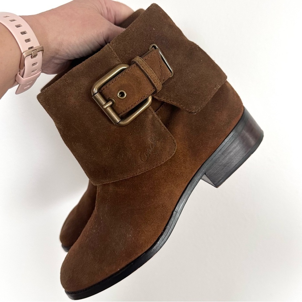 Coach Poppy limited edition short moto suede brown boots size 9 - Picture 4 of 6